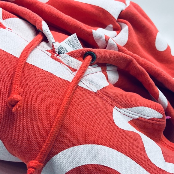 Champion Vintage Y2K Reverse Weave All Over Print Hoodie in Coral Size Small EUC - Picture 5 of 9